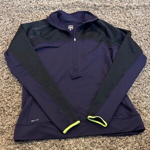 Nike Women's Black and Purple Sweatshirt